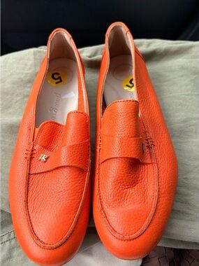 Paul Green Orange Leather Penny Loafers